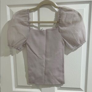 Puff Sleeve Lavender Top Mango